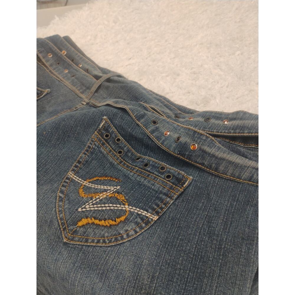 Apollo Jeans Womens 23/24 Blue Denim Bootcut Stretch Ramie Cotton Plus Size Y2K
